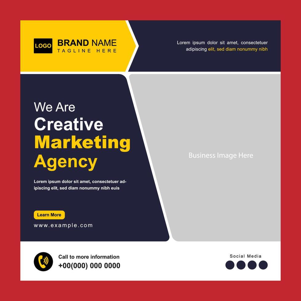 Creative Marketing Agency Social Media Post Template Design for Your Business vector
