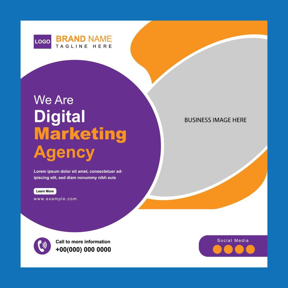 Digital Marketing Agency Social Media Post Template vector