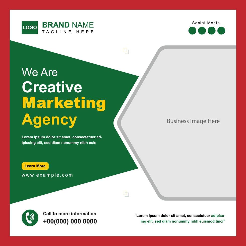 Marketing Agency social media post vector