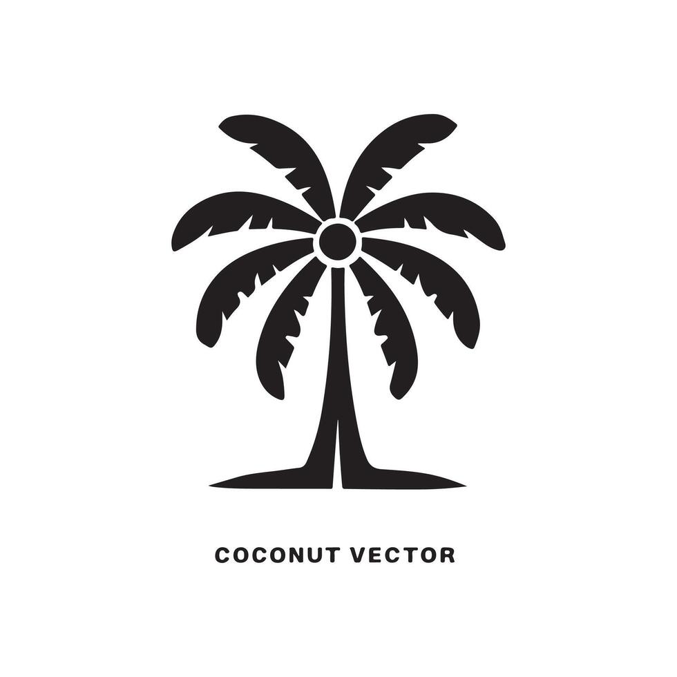 Coconut palm tree icon illustration vector