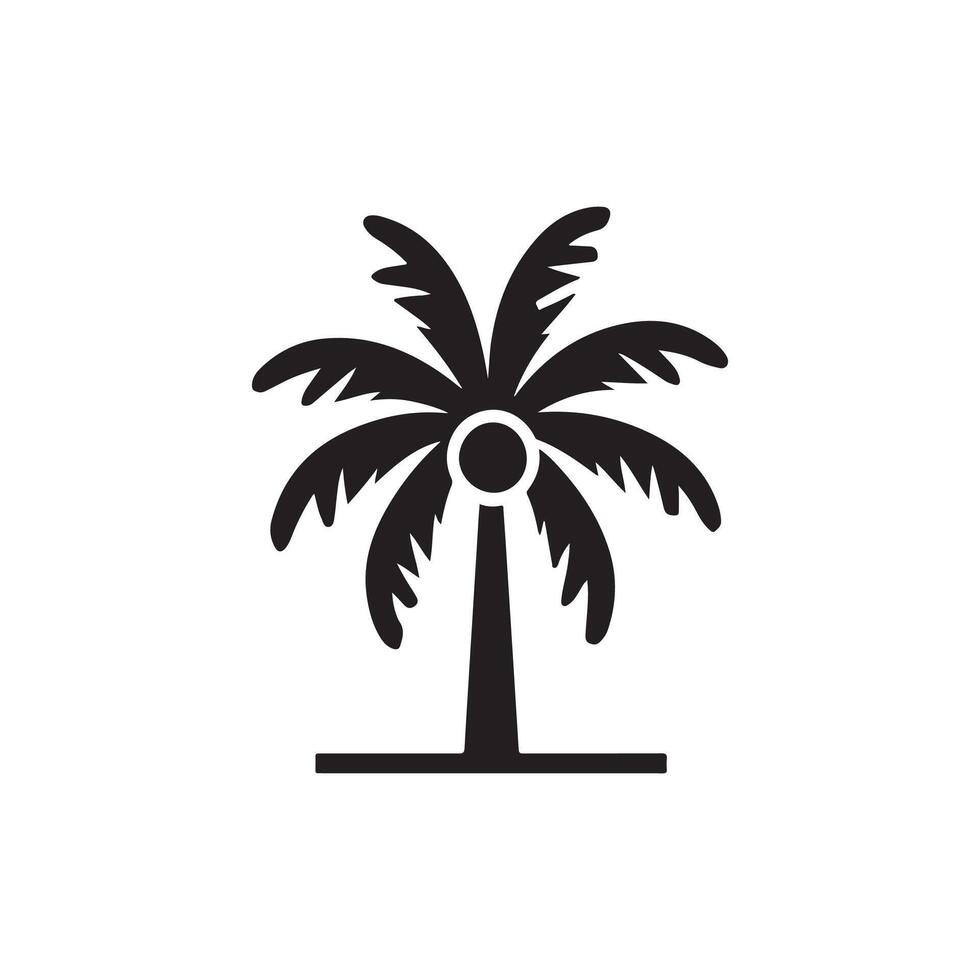 Palm tree icon, illustration, flat design, isolated on white background vector