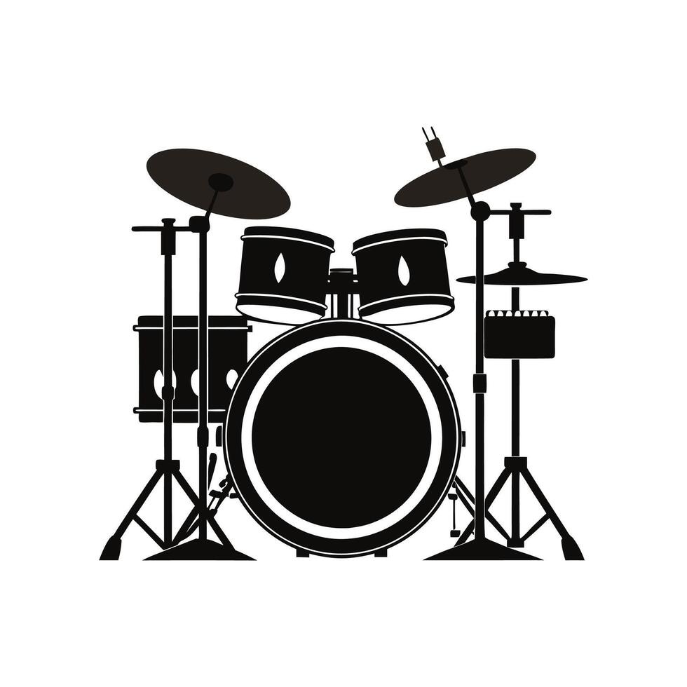 Drum kit icon on white background vector