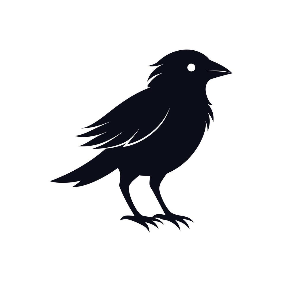 A black bird on a white background vector