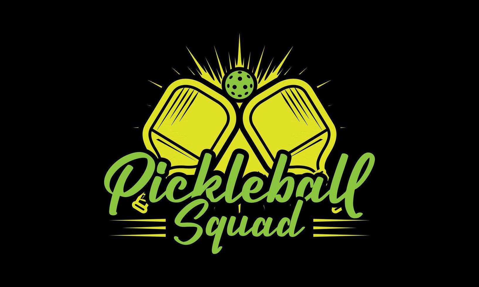 Pickleball typography lettering graphic t-shirt design. Pickleball squad. vintage retro style, Funny Pickleball Lover, Gifts, Posters, Greeting Cards, Textiles, and Sticker Illustration. vector