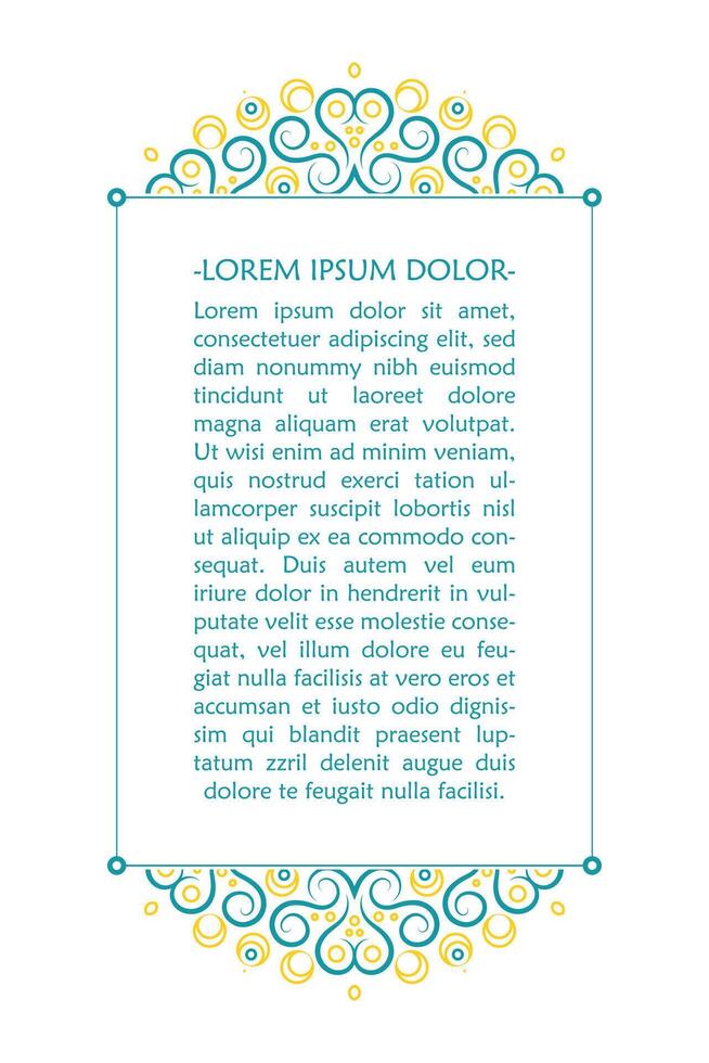 Colorful calligraphy square ornament border line vector