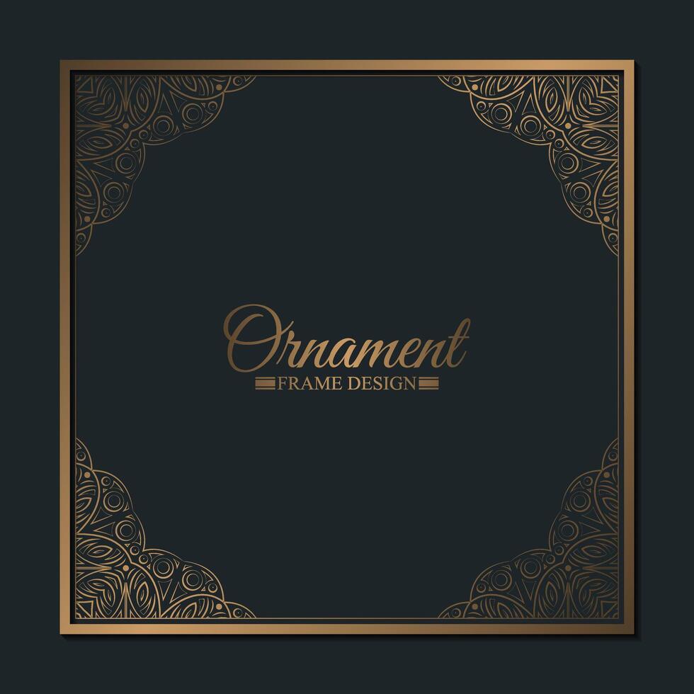 Elegant gold decorative frame design background vector