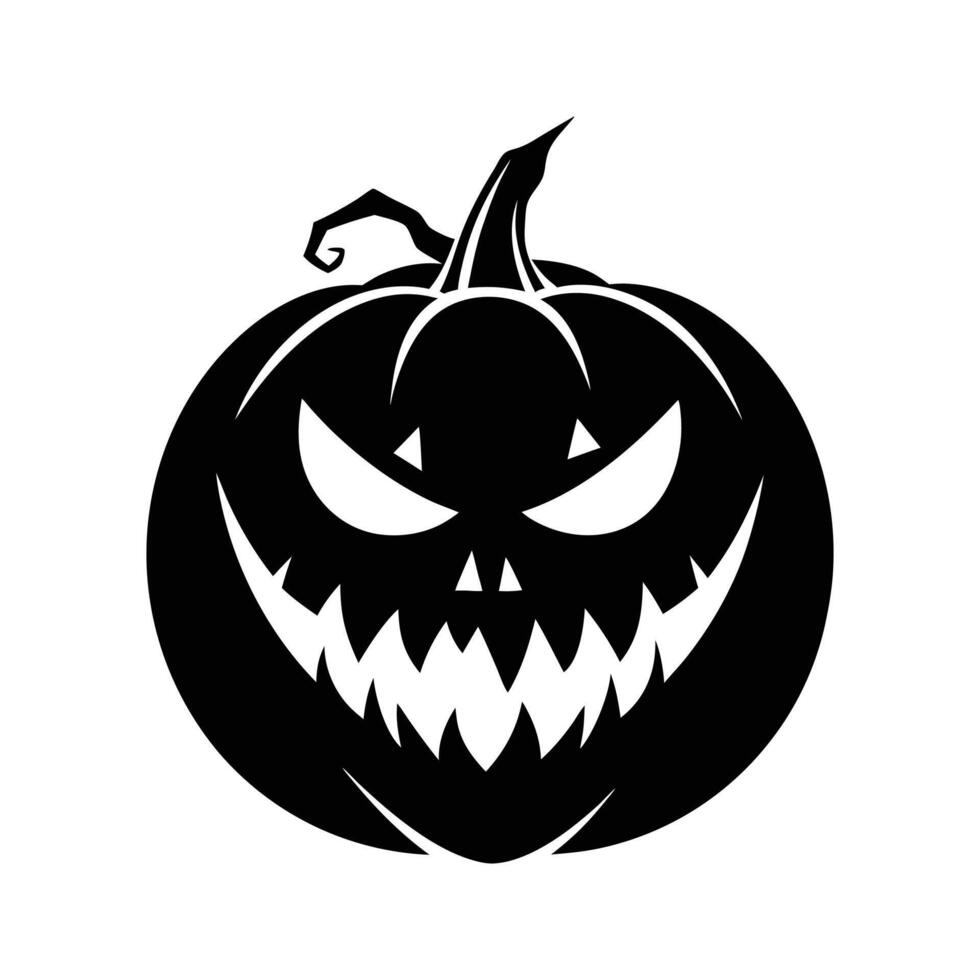 Halloween pumpkin with scary face vector