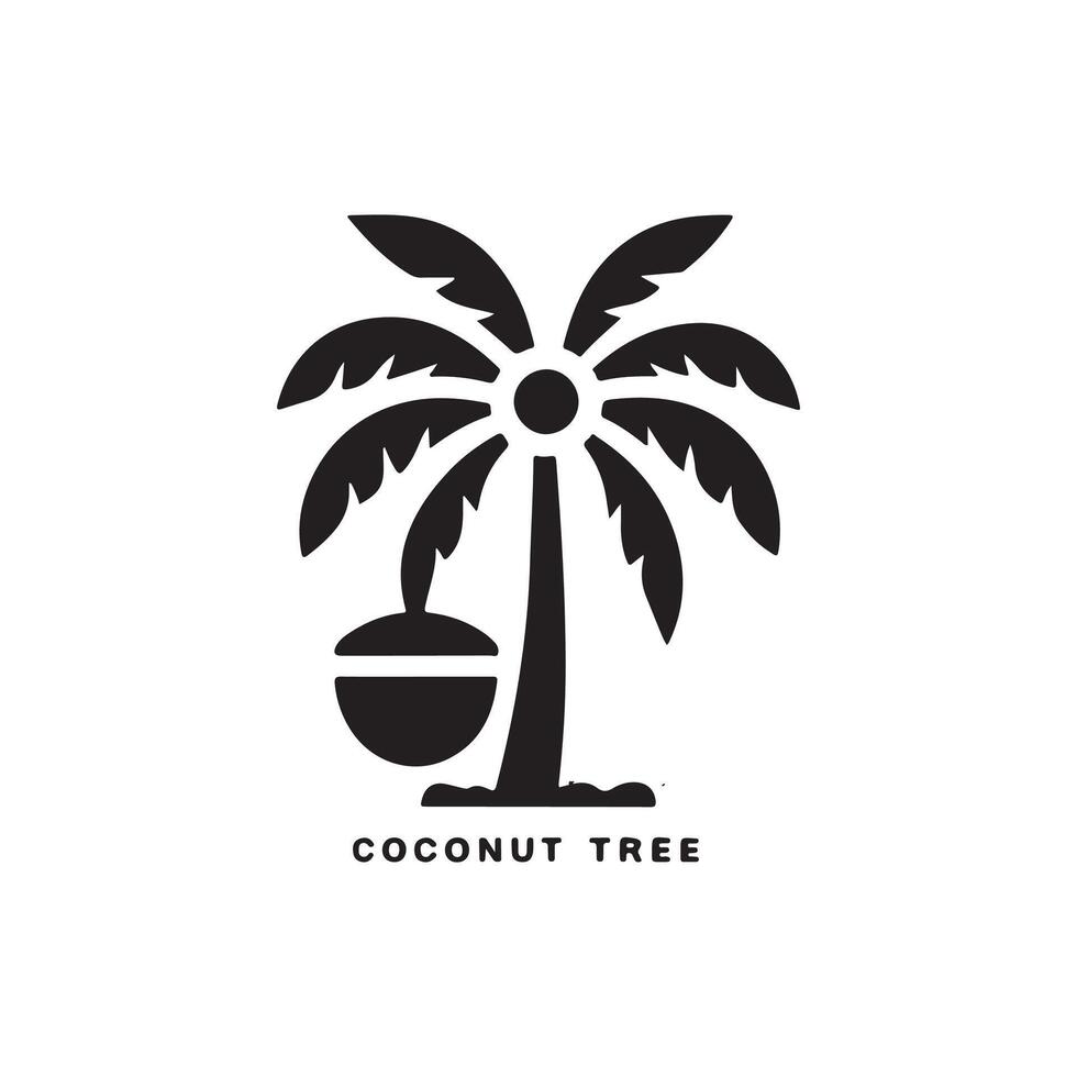 Coconut tree logo design vector