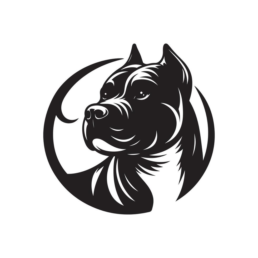A dog head in a circle logo vector