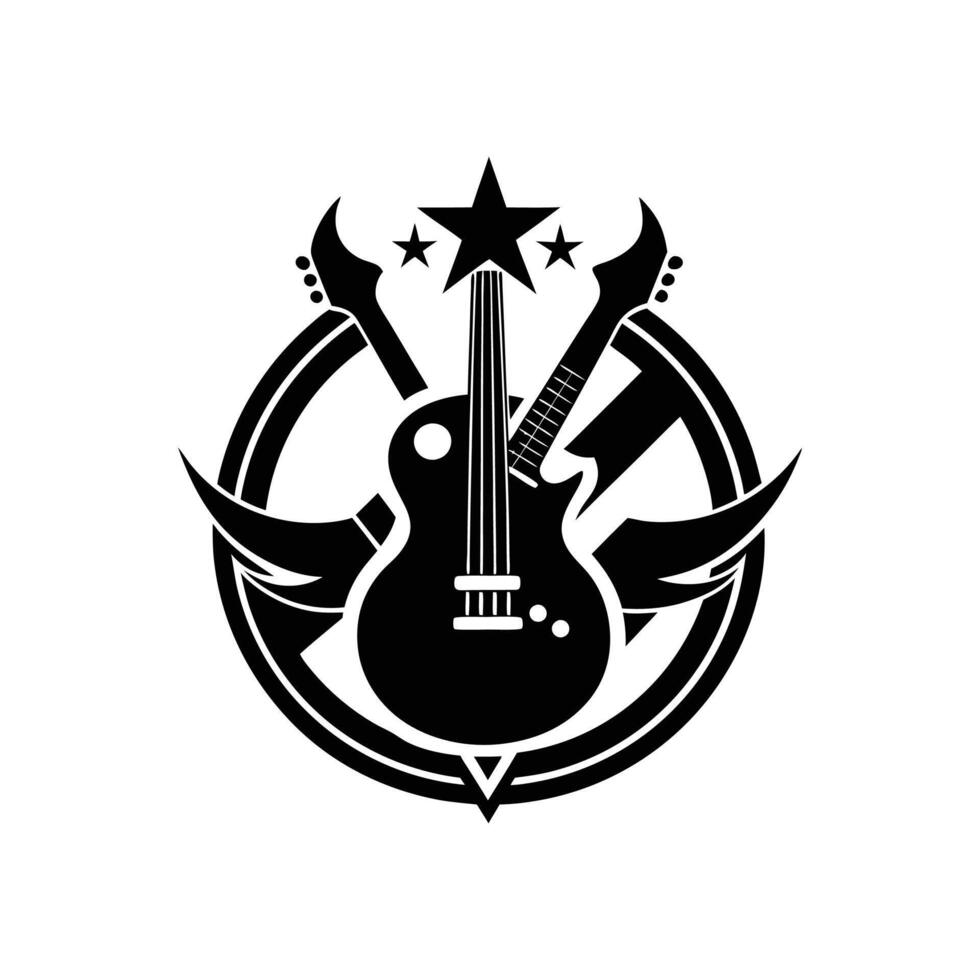 The logo for the band is black and white vector