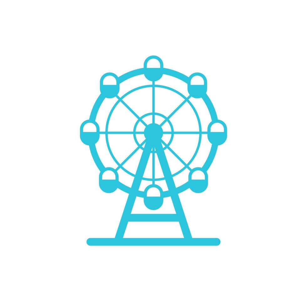 Lunapark, Ferris wheel icon. Isolated on white background. From blue icon set. vector