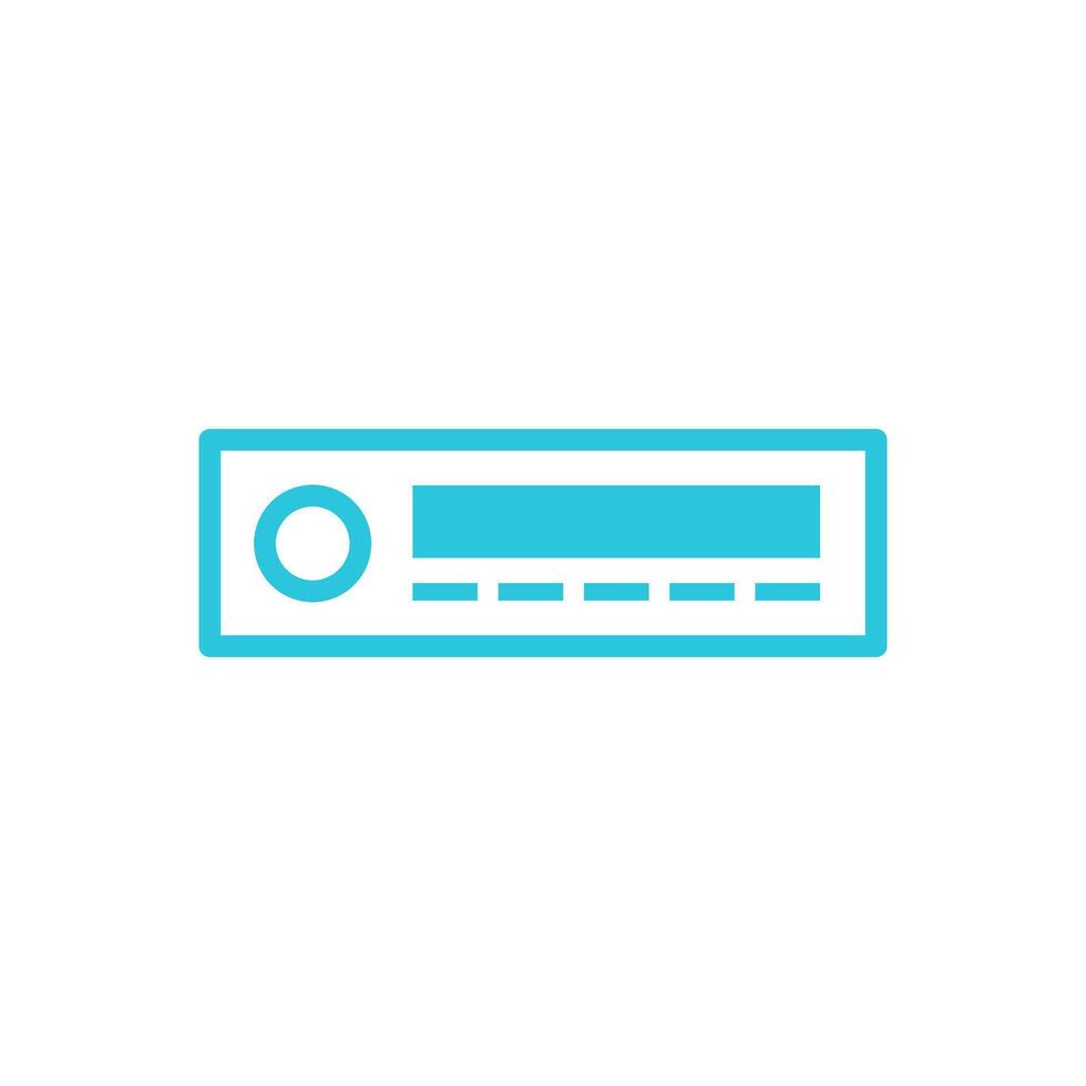 Car radio icon. Isolated on white background. From blue icon set. vector