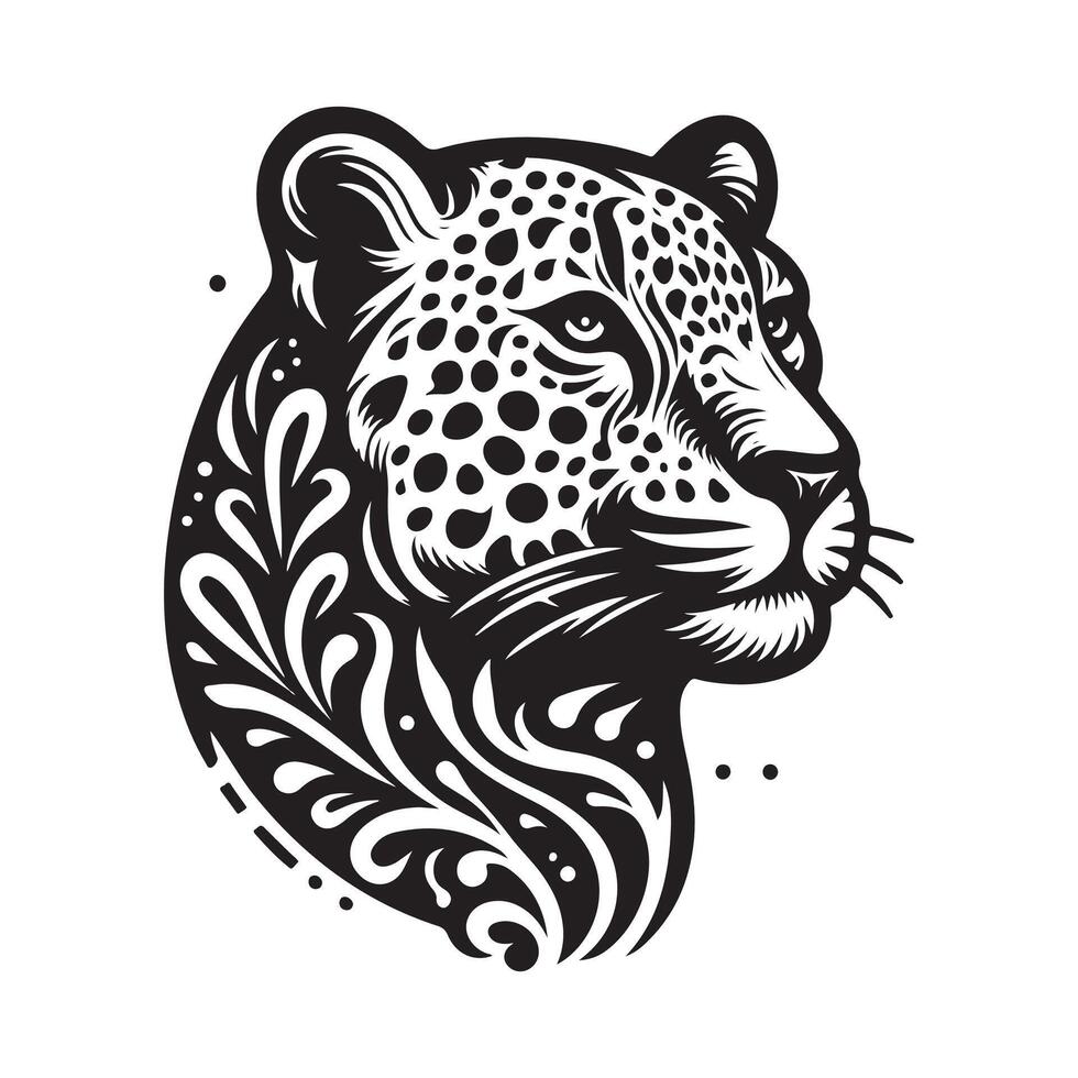 A leopard head with a pattern on it vector