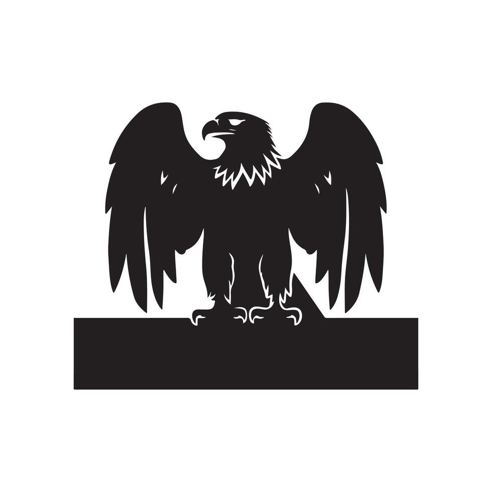 An eagle is standing on a black background vector
