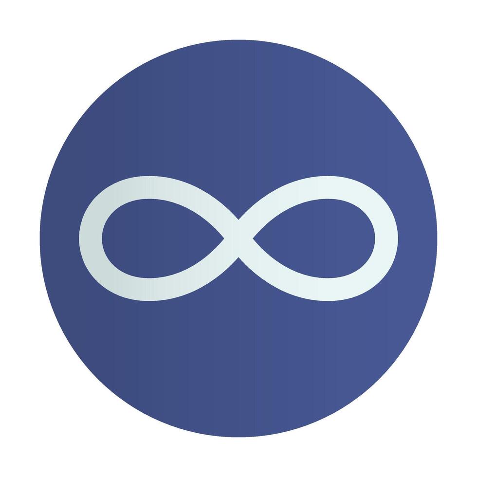 Flag of Metis blue color. Infinity sign. Canadian creoles flag. Circle badge vector