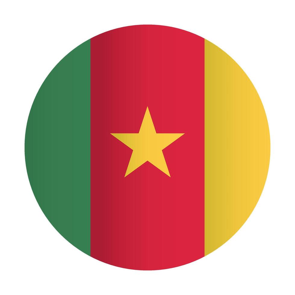 Cameroon flag circle badge vector