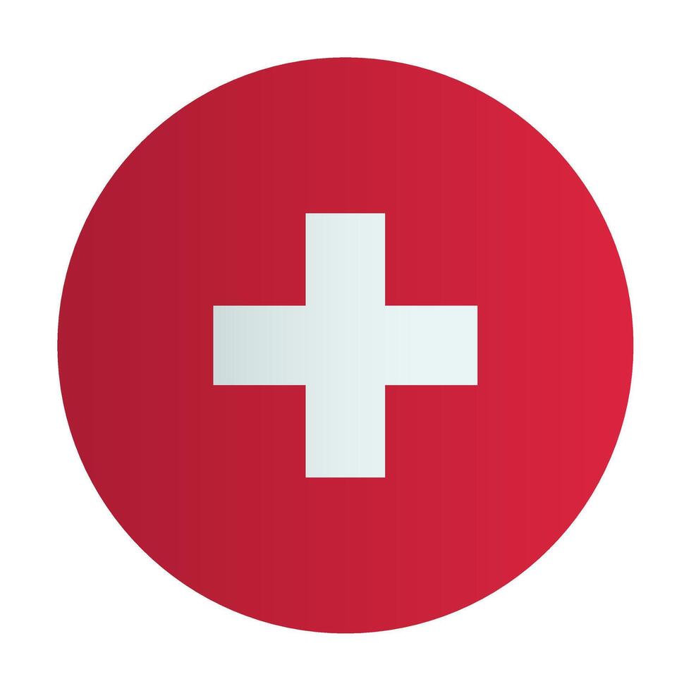National flag of Switzerland. Circle flag, badge vector