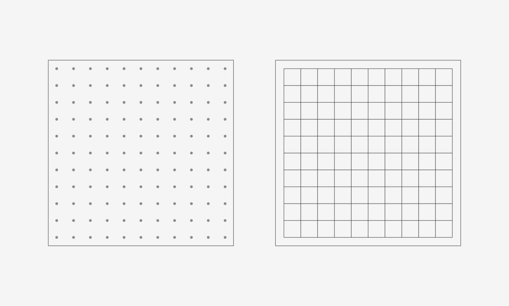 Dotted and squared grid notebook. Paper sheet, school math sheet vector