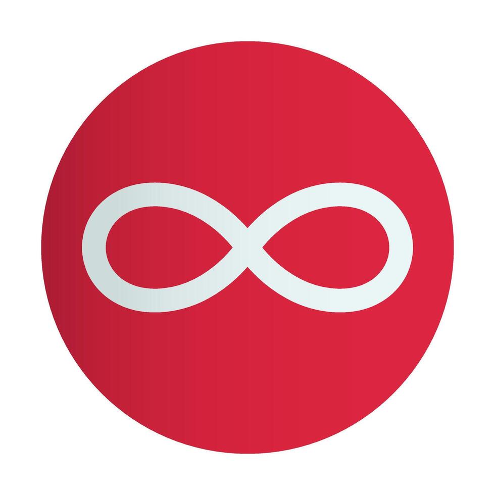 Flag of Metis red color. Infinity sign. Canadian creoles flag. Circle badge vector