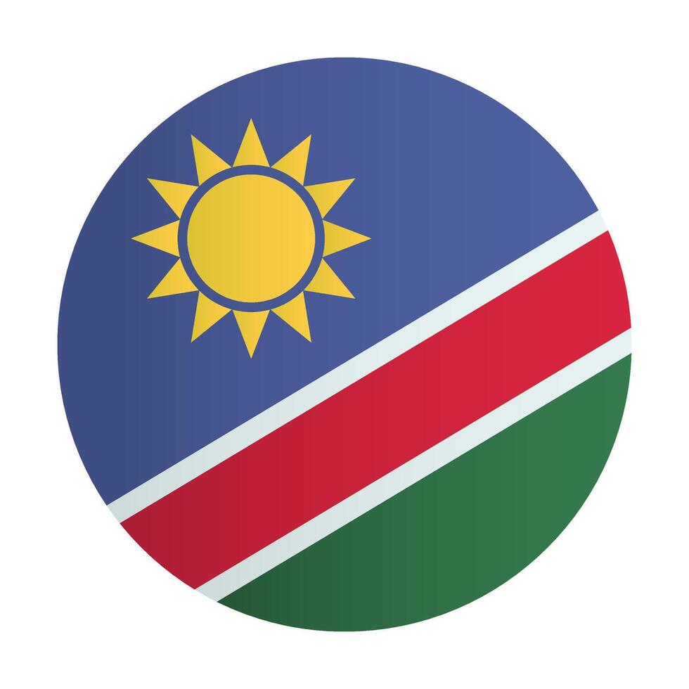 Namibia national flag circle. Coutry identity button vector