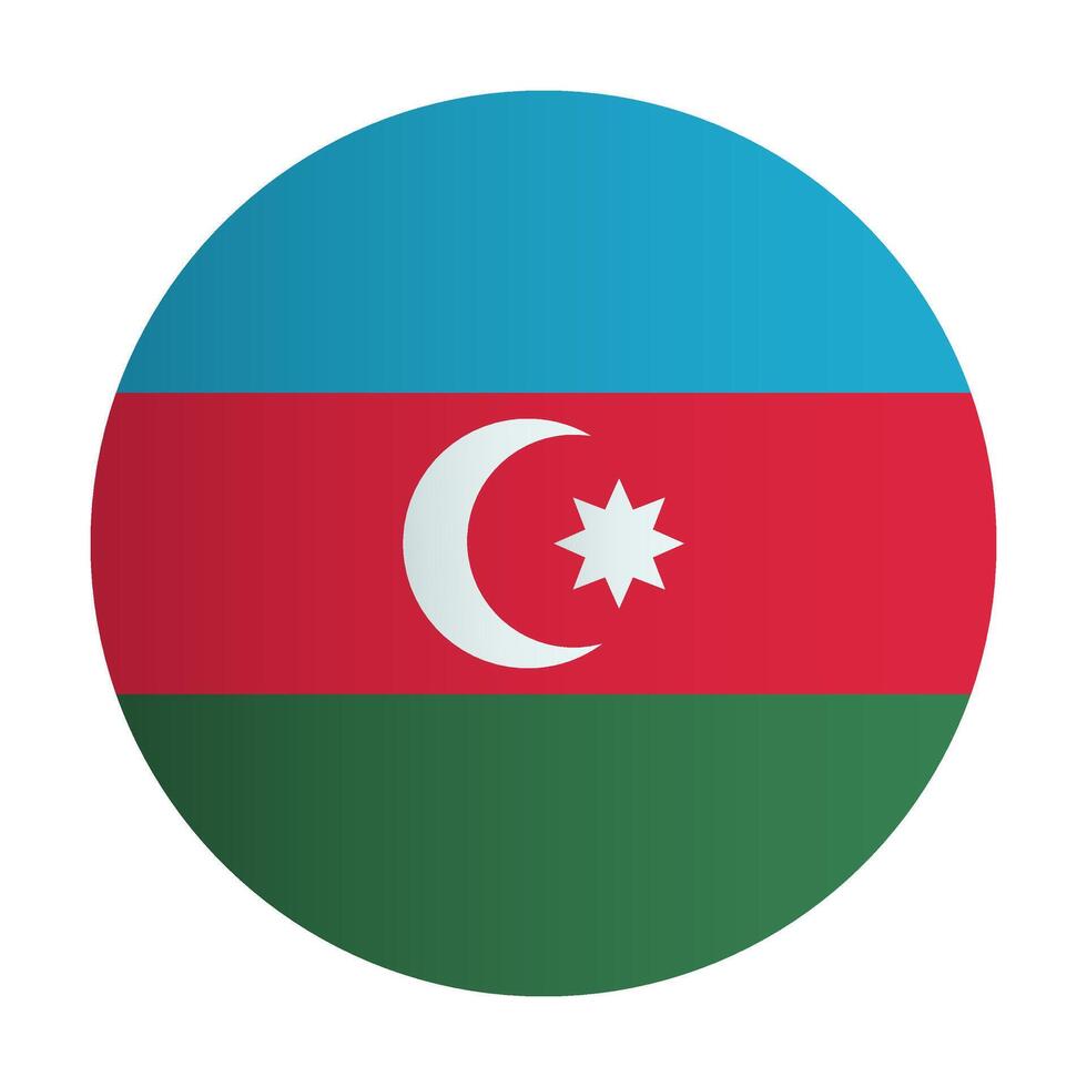 Azerbaijan national flag. Circle badge. vector