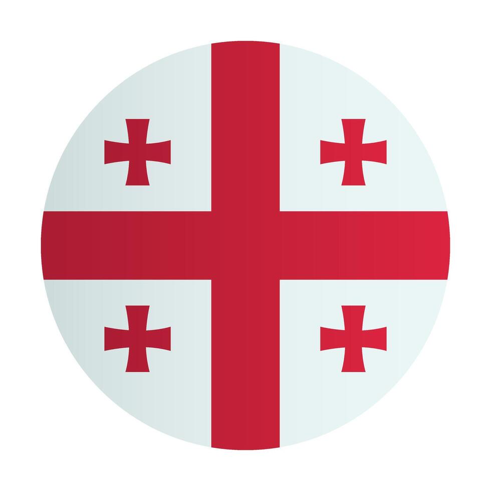Georgian national flag. Georgia identity. Circle badge vector