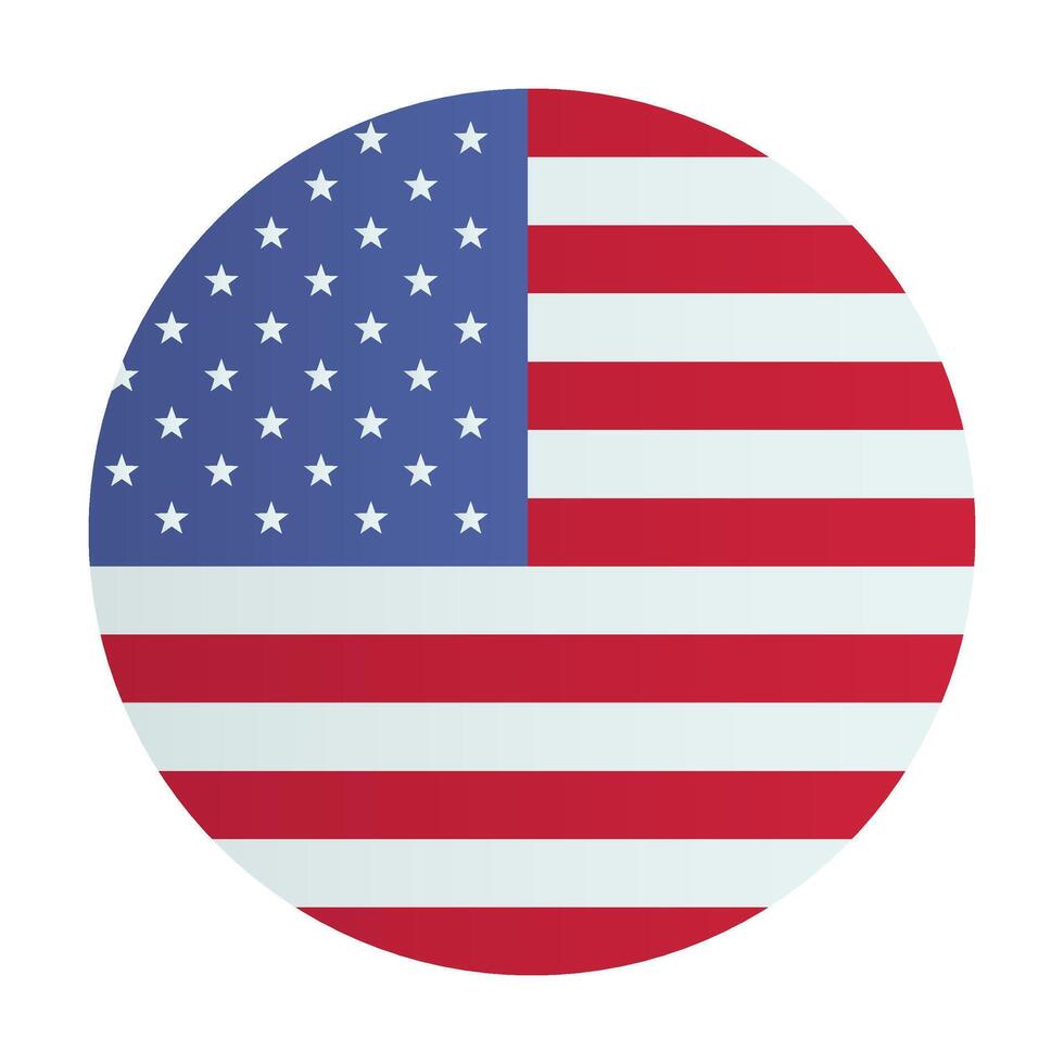 United States of America flag circle. National flag of USA, badge vector