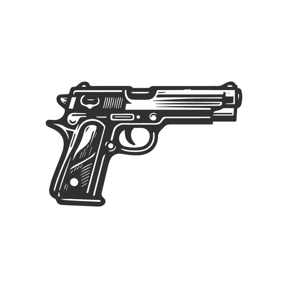 Minimalist Pistol Design vector