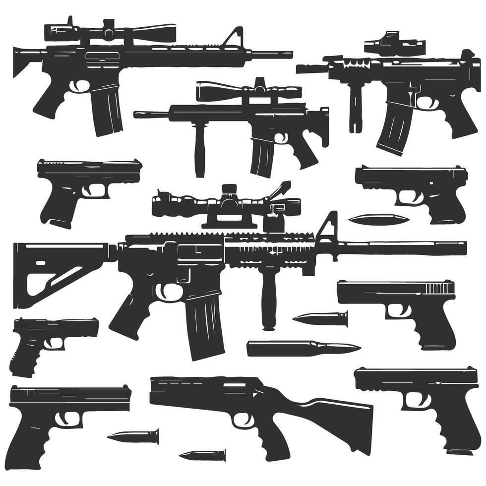 Creative Set of Guns Design vector