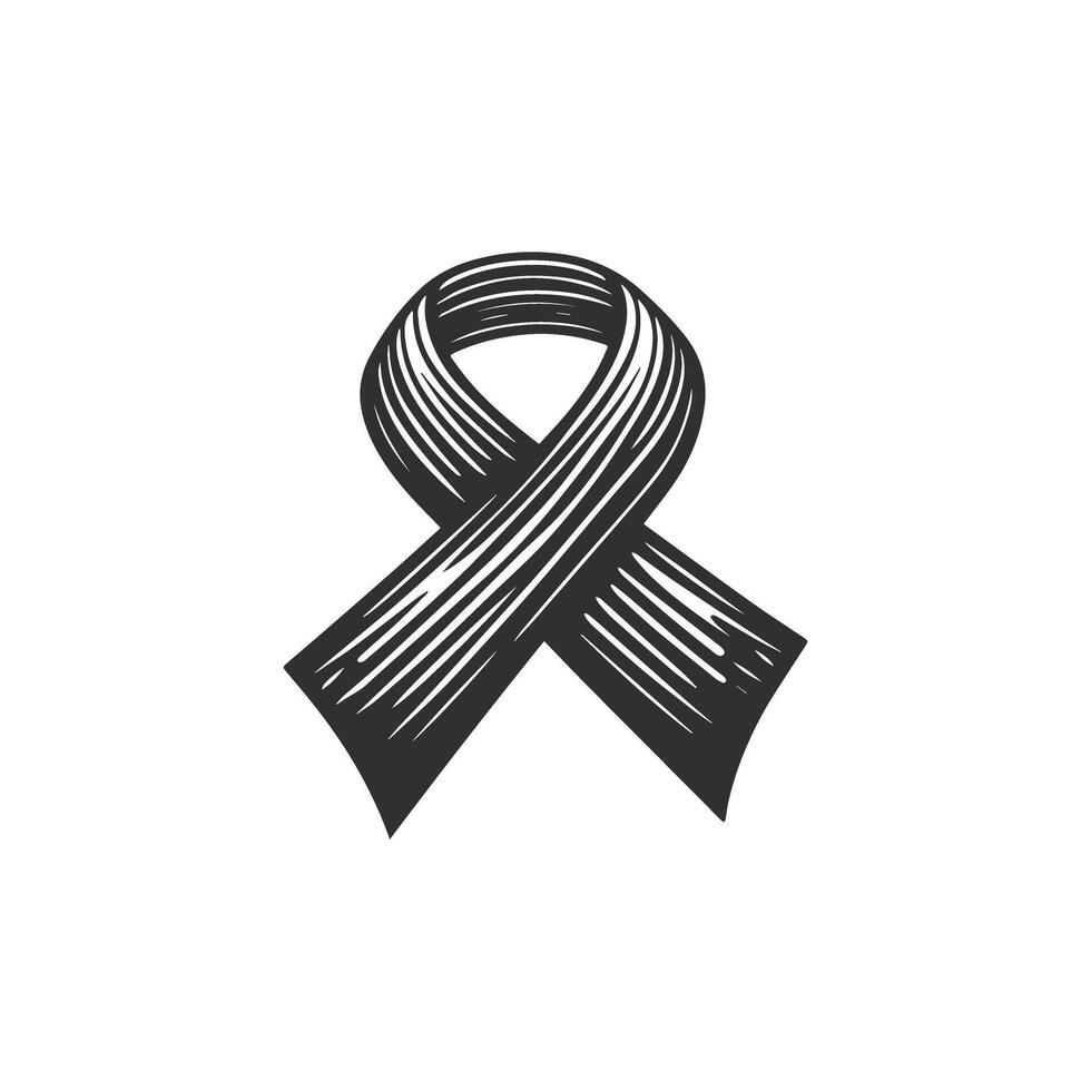 Bold Black Awareness Ribbon Design vector
