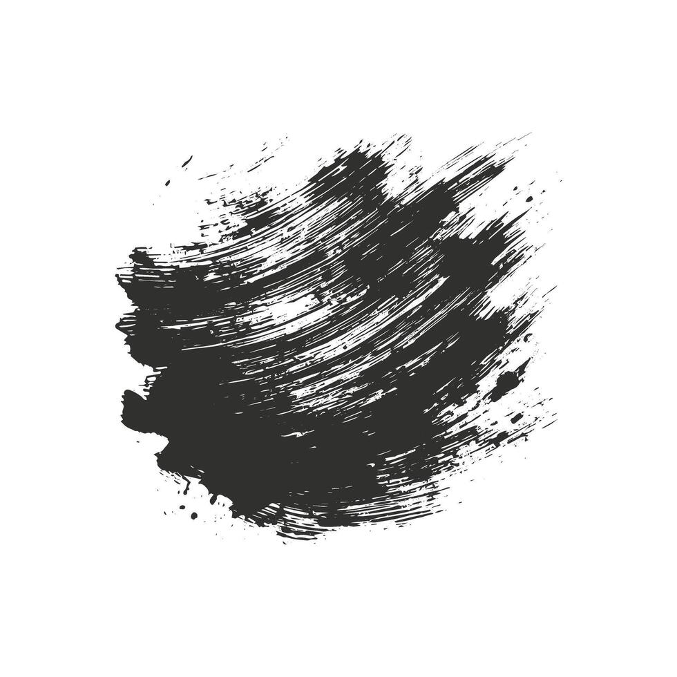Ink pattern illustration brush stroke design set. vector