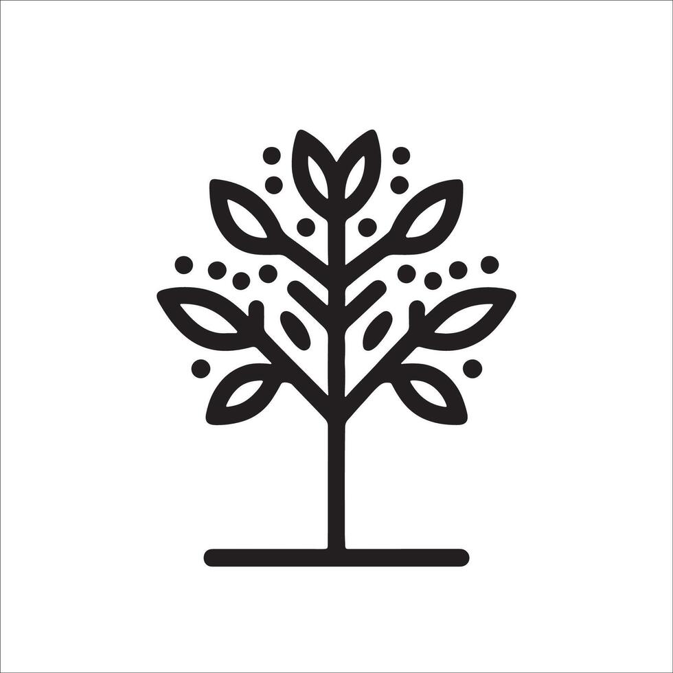 Tree Line Icon for Minimalist Nature Logos vector