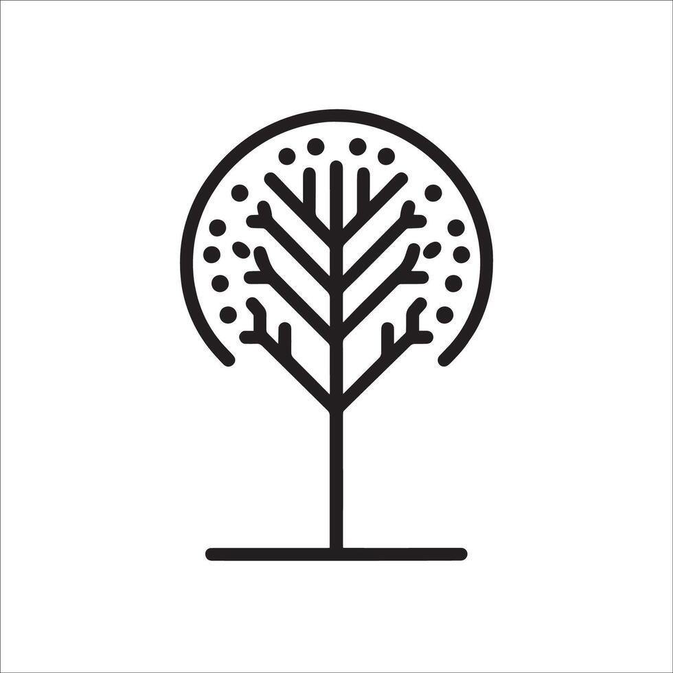 Modern Outline Tree Icon for Nature Inspired Graphics vector
