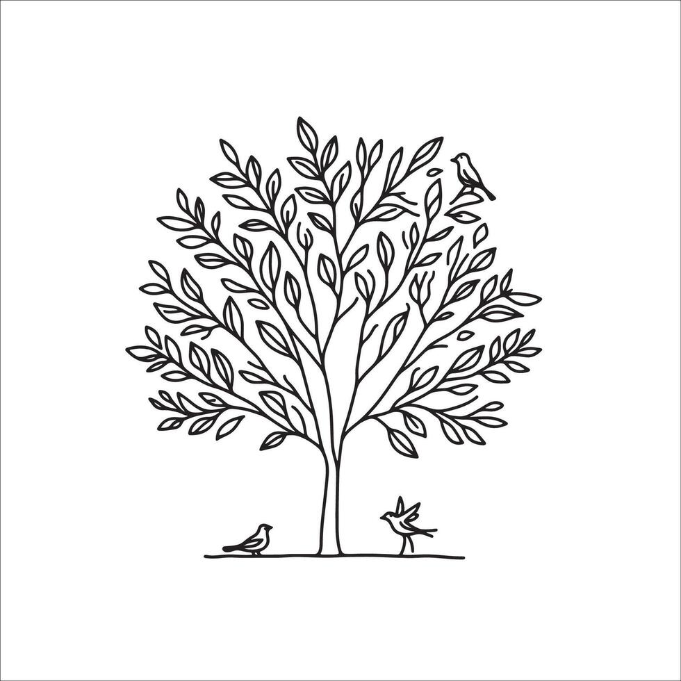 Clean and Elegant Tree Line Icons for Branding vector
