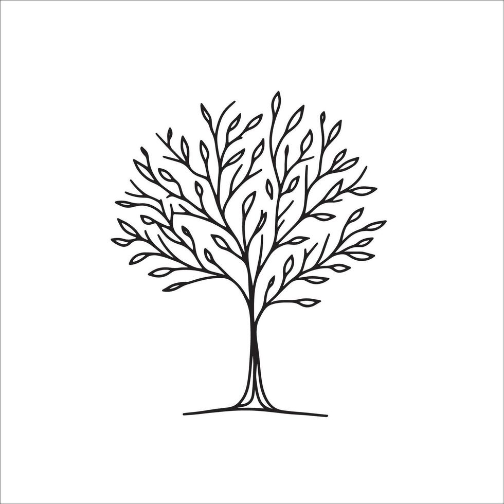 Minimalistic Tree Line for Nature Logos vector