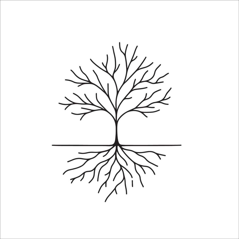 Geometric Tree Line Icon for Nature and Outdoor Designs vector