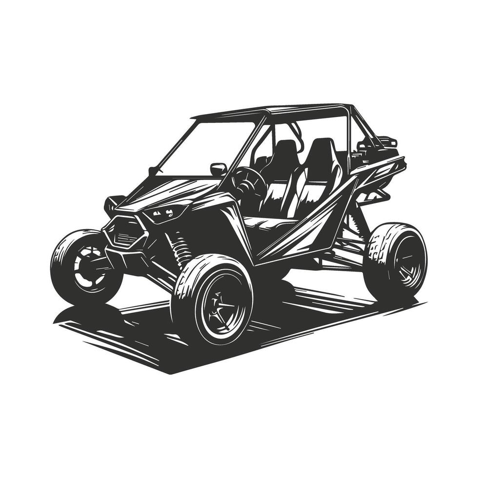 Buggy Car Design in Black and White vector