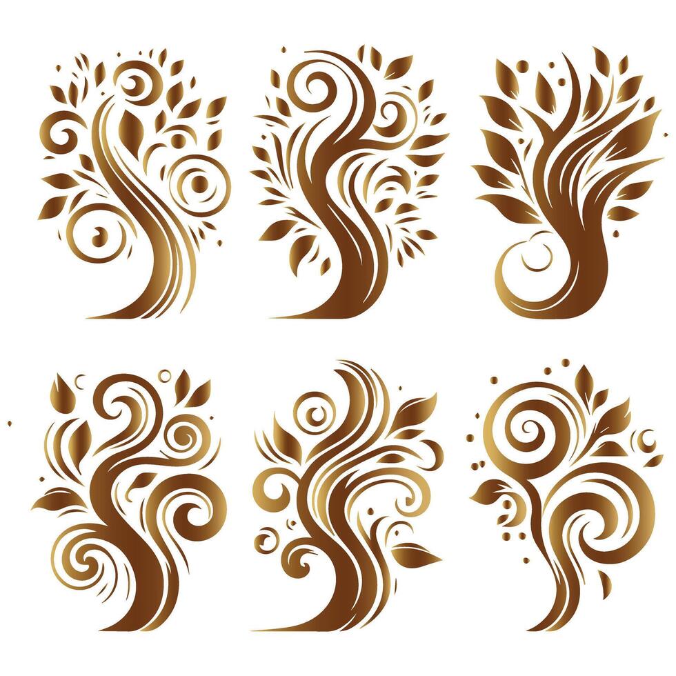 Creative Stylish Tree Design Set vector