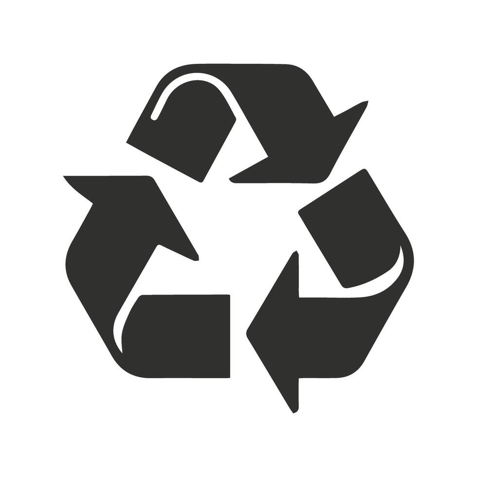Silhouette Close-up of recycling symbols. vector