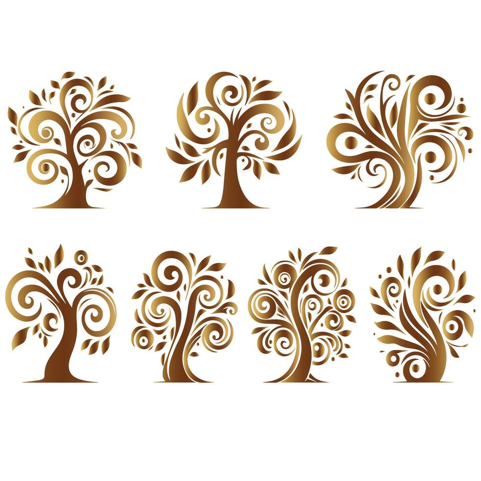 Simple Yet Stylish Tree Design Set vector