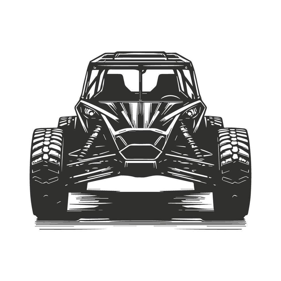 Black and White Illustration of an Off Road Buggy Car vector