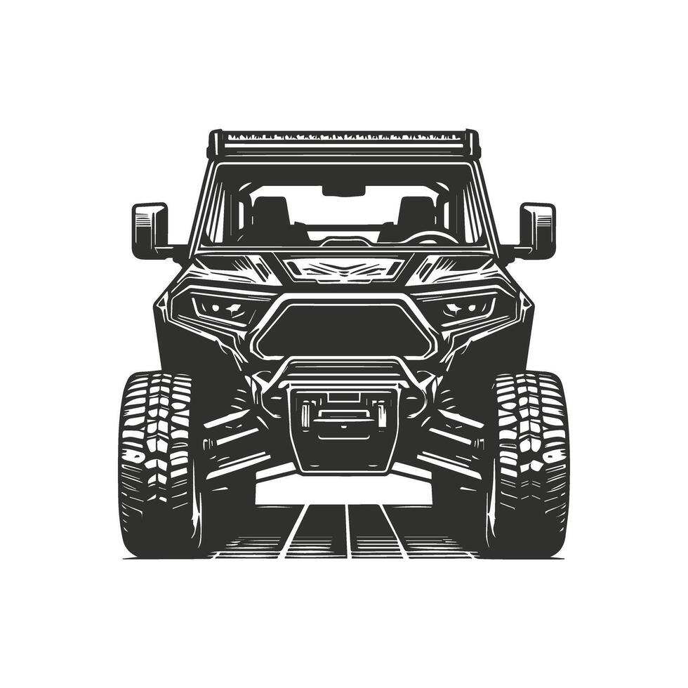 Elegant Buggy Car Illustration in Black and White vector