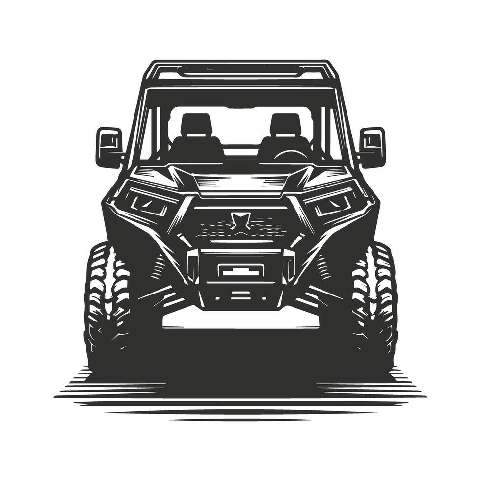 Classic Off Road Car Design in Black and White vector