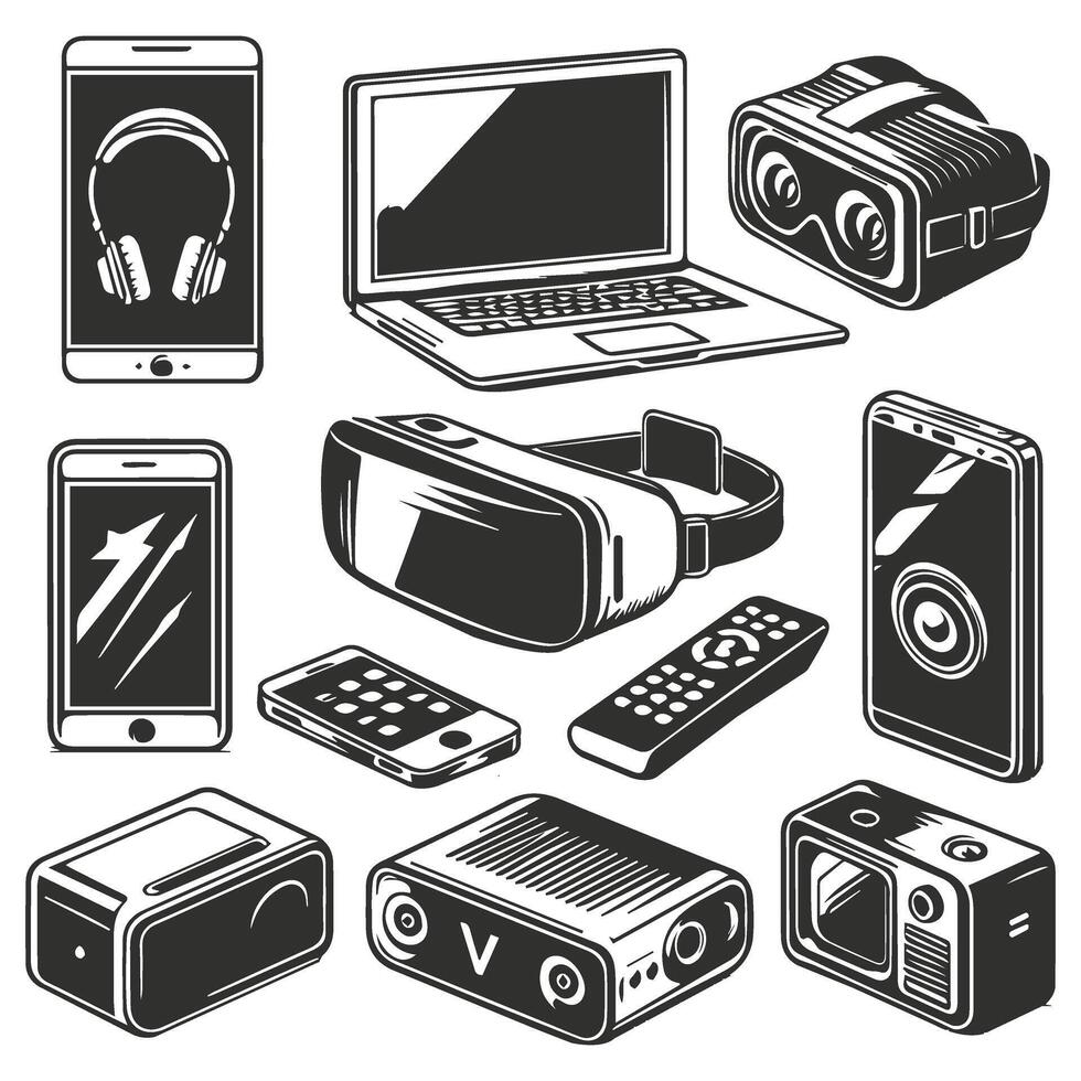 Digital Gadgets Set Collection vector