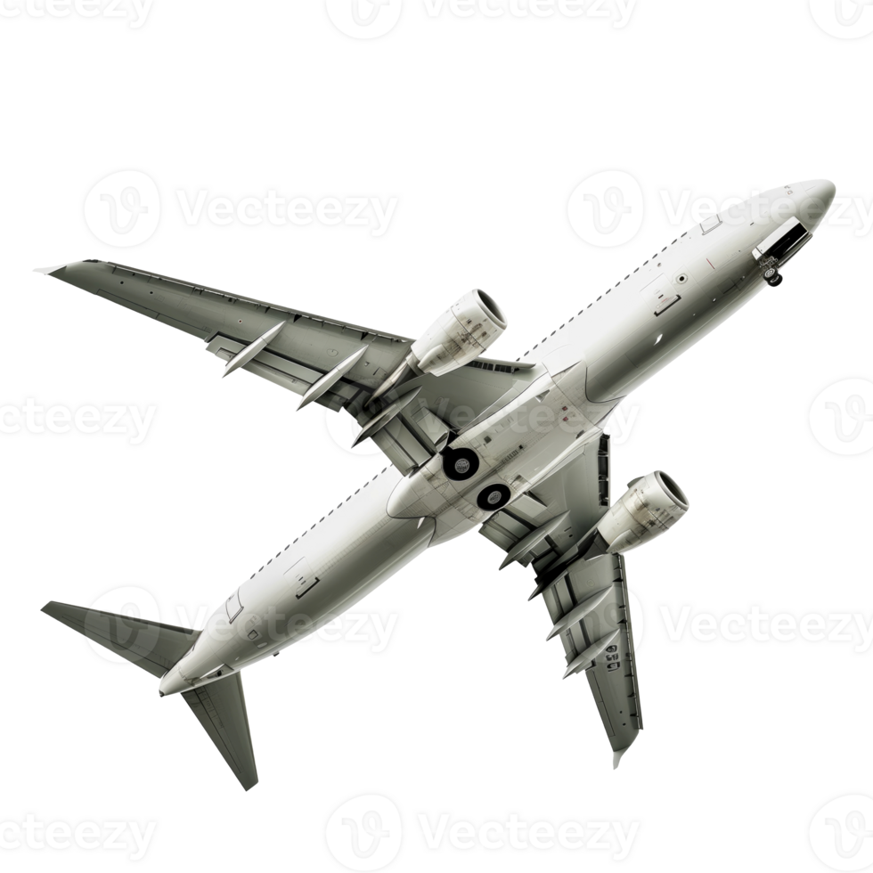 A large jet airplane flying in the air png