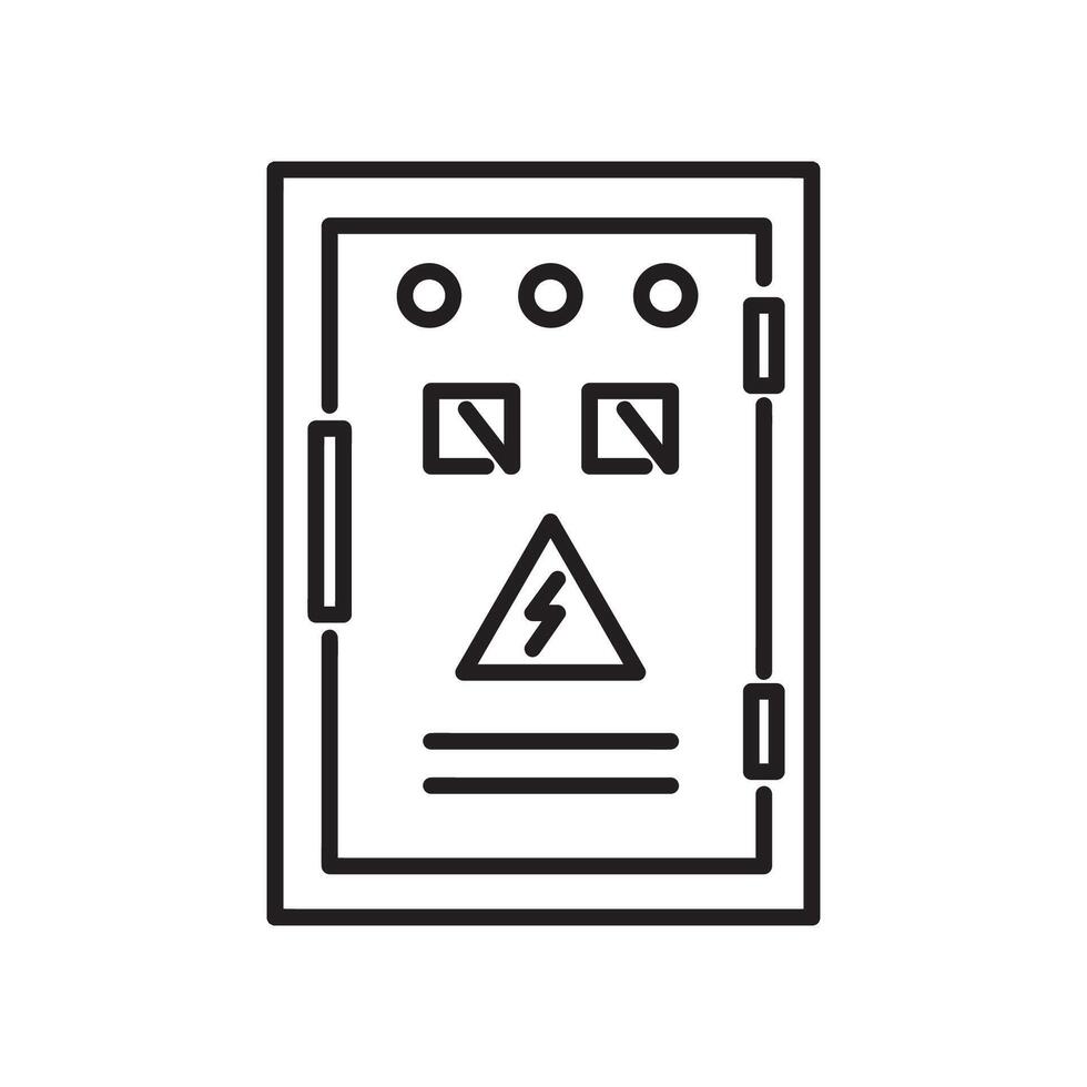A black and white illustration of a power panel vector