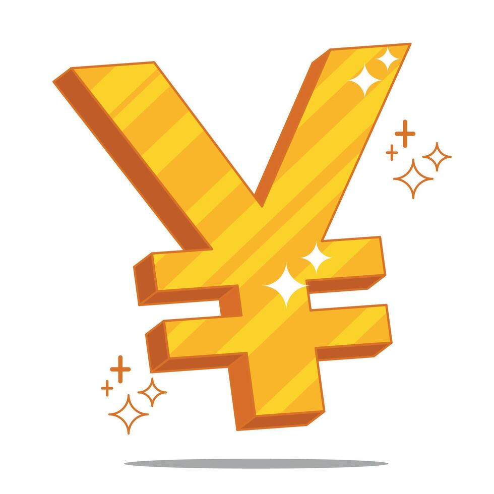 3D golden yen vector