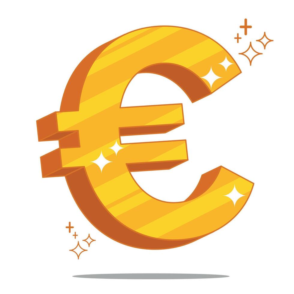 3D golden euro vector
