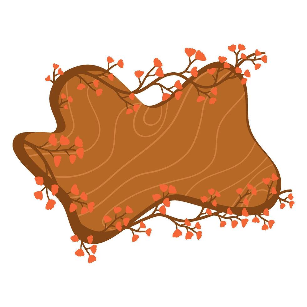 Wooden board with floral vector