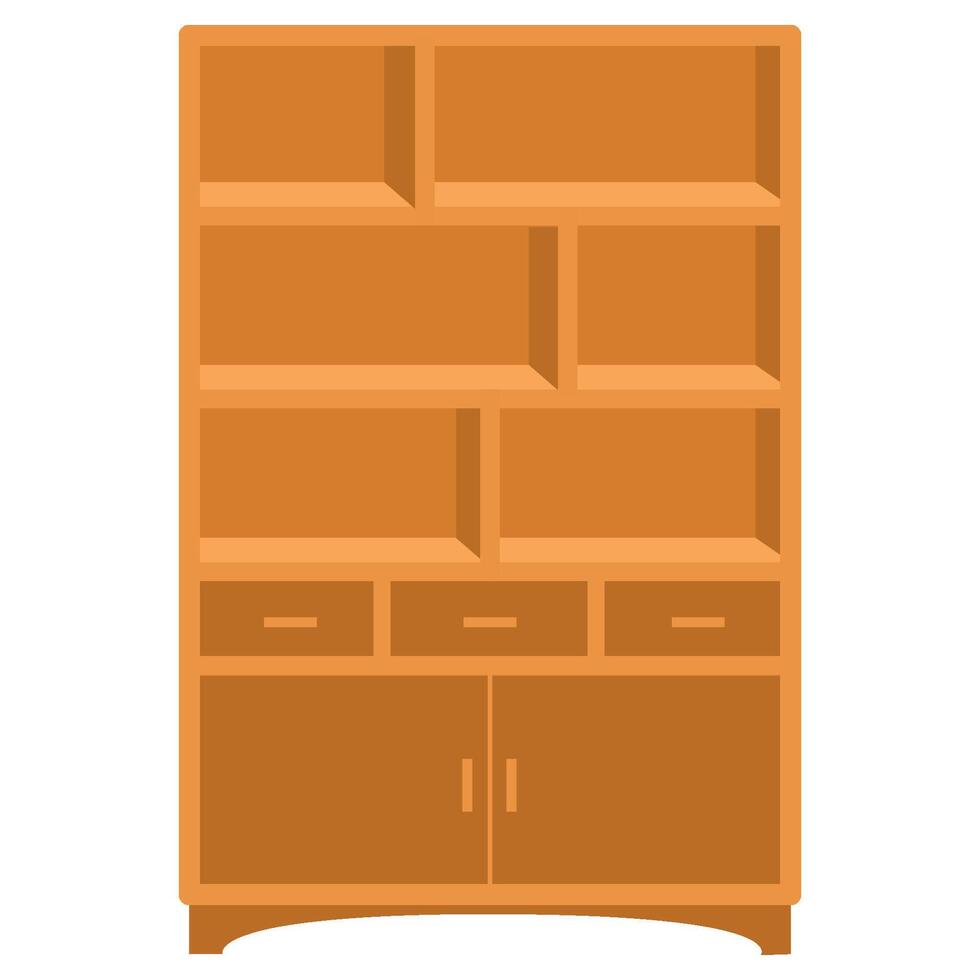 Empty wooden drawer vector